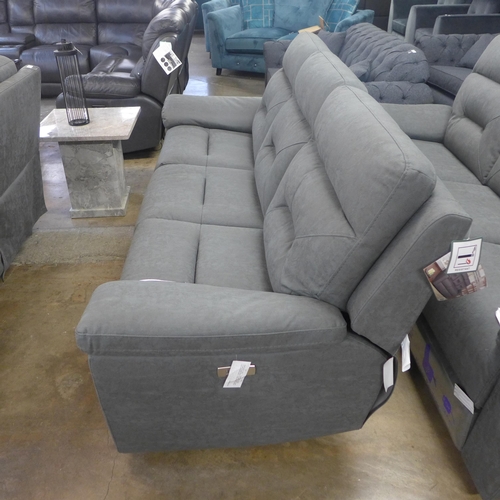 1422 - A Justin grey 3 Seater power recliner sofa, original RRP £999.98 + VAT (4185-27) *This lot is subjec... 