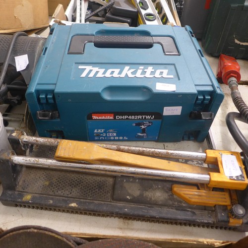 2057 - A Makita toolbox and a tile cutter