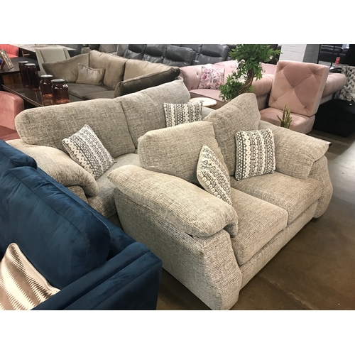 1536 - Two grey fleck Whisper three seater amd two seater sofas