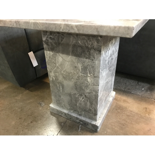 1425A - A grey marble effect lamp table