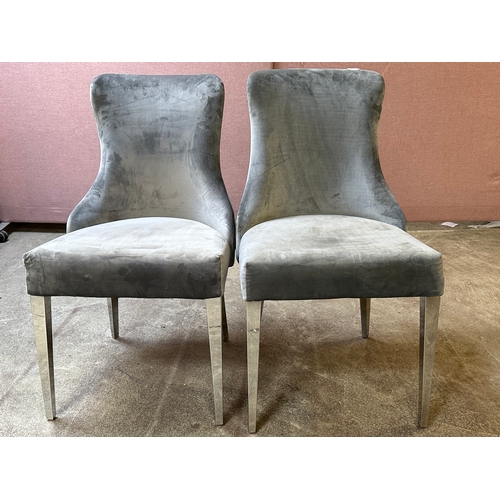 1510 - A pair of grey upholstered side chairs  * This lot is subject to VAT