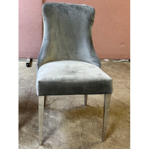 1510 - A pair of grey upholstered side chairs  * This lot is subject to VAT