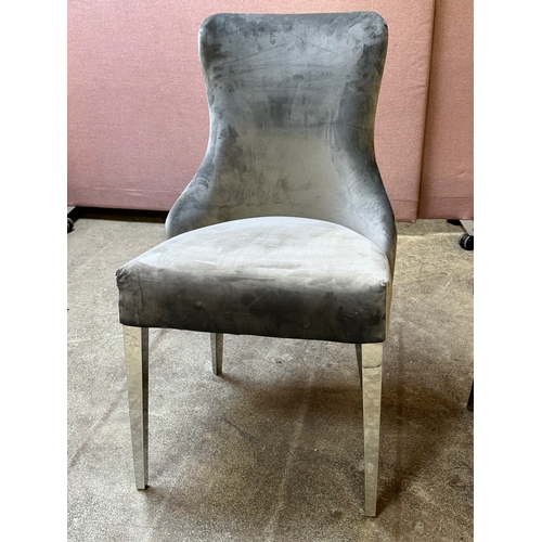 1510 - A pair of grey upholstered side chairs  * This lot is subject to VAT