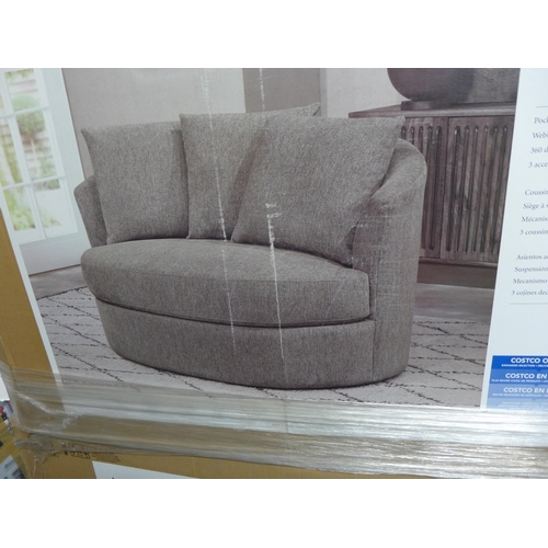 1578A - A light grey Fabric swivel chair, original RRP £441.66 + VAT (4185-13) *This lot is subject to VAT