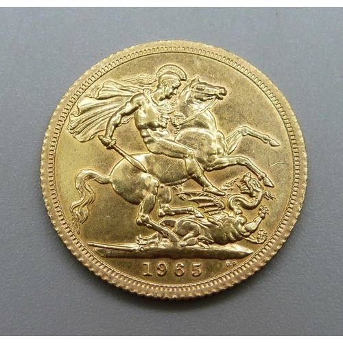 1018 - A 1965 gold full-sovereign