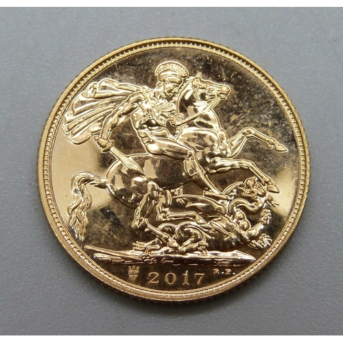 1019 - A 2017 gold full-sovereign