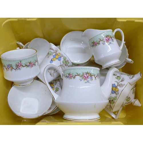 1088 - A Beswick Apollo coffee set, a Paragon Rosalina breakfast set and an Art Deco tea set, one cup, a/f ... 