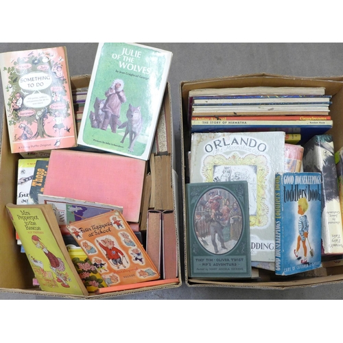 1120 - A collection of vintage children's books, including Enid Blyton and Puffin (2 boxes) **PLEASE NOTE T... 