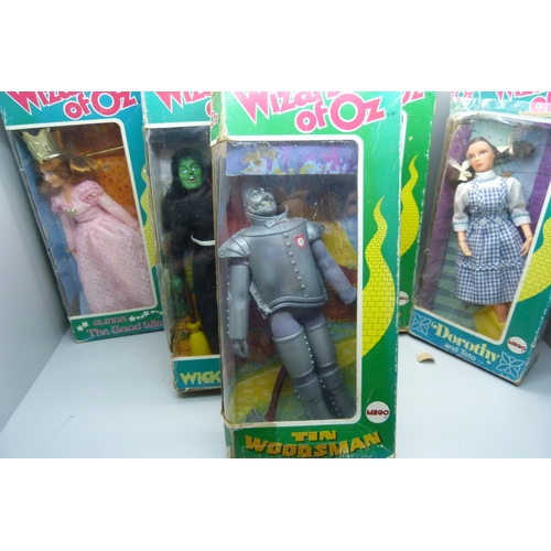 610 - Six Mego original Wizard of Oz figures, boxed