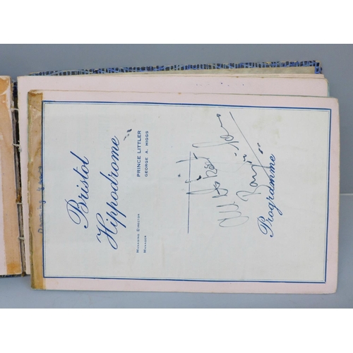 620 - An autograph book, 1940's including Margaret Lockwood signature and two County Cricket teams