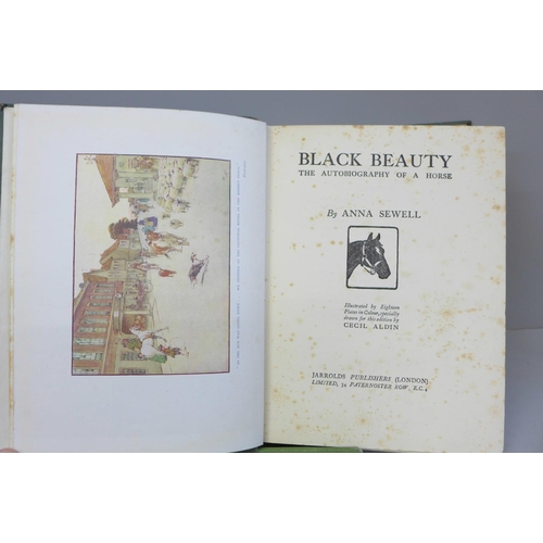 623 - Three books, equestrian themed; Black Beauty by Anna Sewell, The Lonsdale Library of Sports, Games a... 