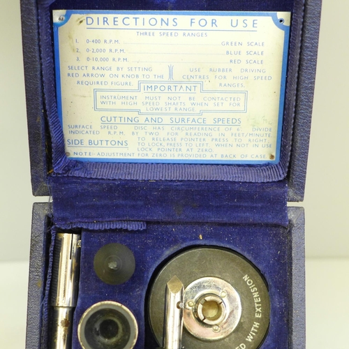 627 - A cased Smiths of London rev counter