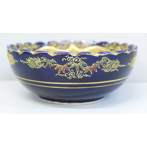 632 - A Japanese Satsuma bowl with character mark to base