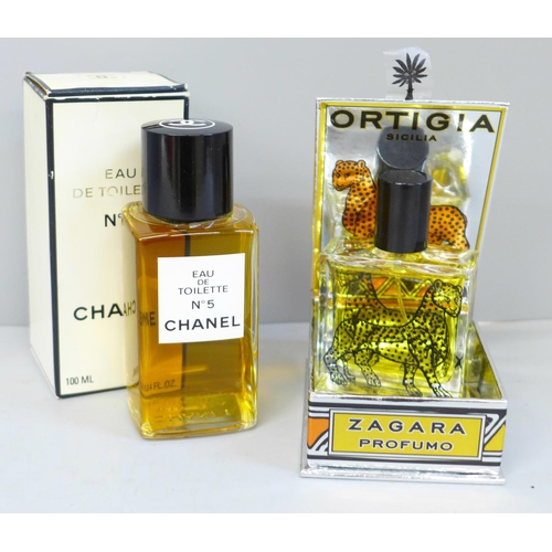 647 - A Chanel No.5 Eau de Toilette and Ortigia Sicilia Eau du Parfum