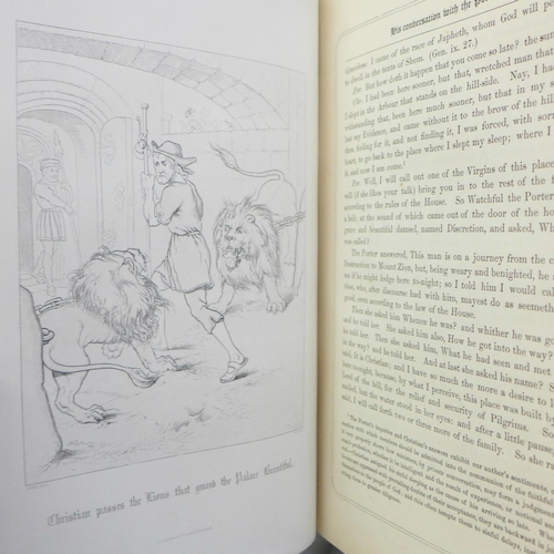 653 - One volume; John Bunyan, Pilgrims Progress published Fullarton 1858 containing both parts and 65 etc... 