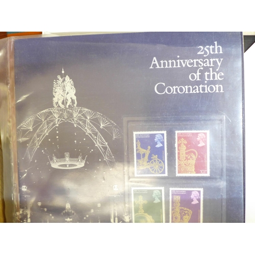 658 - Stamps; a box of GB stamps and covers with 1987 year book presentation packs, a bag of pre-decimal c... 