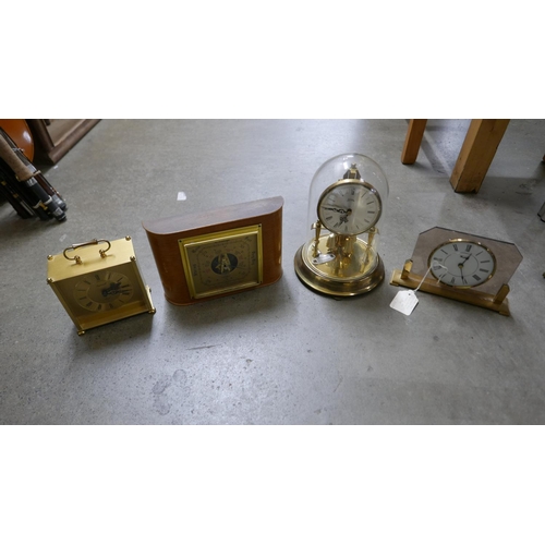 1083 - Four mantel clocks including Koma anniversary **PLEASE NOTE THIS LOT IS NOT ELIGIBLE FOR POSTING AND... 