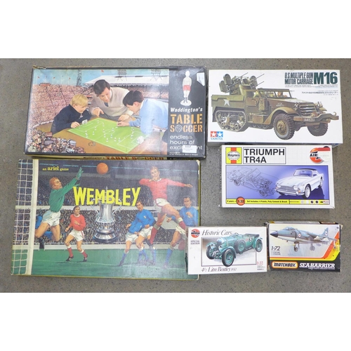 1117 - Waddingtons Table Soccar, Ariel Wembley board game, four model kits **PLEASE NOTE THIS LOT IS NOT EL... 