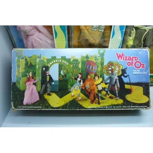 610 - Six Mego original Wizard of Oz figures, boxed