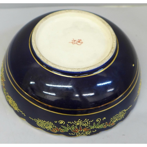 632 - A Japanese Satsuma bowl with character mark to base