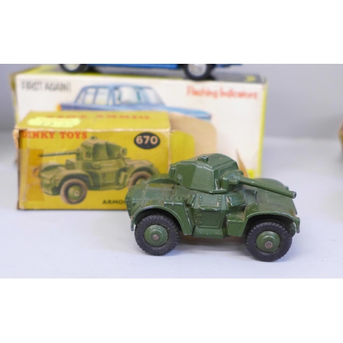 639 - A Corgi Major Toys 'Holmes Wrecker' recovery vehicle with Ford Tilt cab, 1142, two Dinky Toys Milita... 