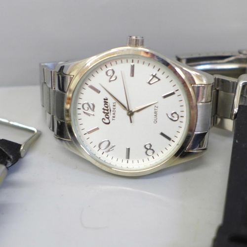 643 - Lady's and gentleman's wristwatches, LCD, Cotton Traders, Kenneth Cole, etc.