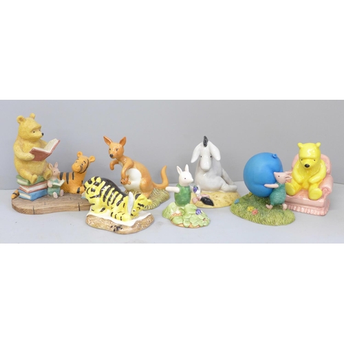 654 - A collection of Royal Doulton and Border Fine Arts Winnie The Pooh figures