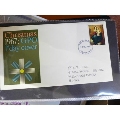 658 - Stamps; a box of GB stamps and covers with 1987 year book presentation packs, a bag of pre-decimal c... 