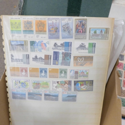 708 - A box of stamps, covers, a 1999 Australian year book, etc