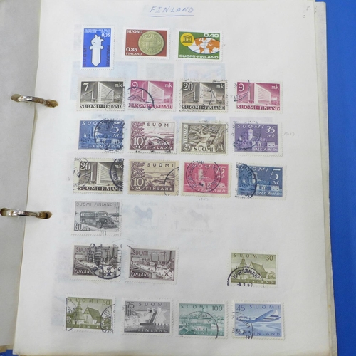 712 - stamps; an accumulation housed in four home made albums from Queen Victoria through to 1960's, with ... 