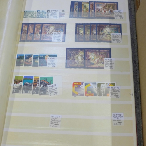 716 - Stamps; a box of stamps, covers, etc., loose and in albums