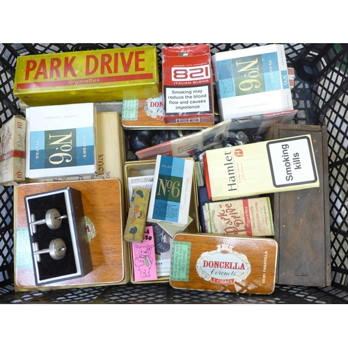 721 - Assorted items; maps, collectors cards, dominoes including Park Drive, lighters, etc.