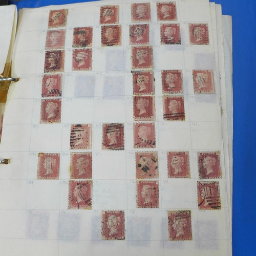 723 - Stamps; Queen Victoria to 1980's accumulation in 7 binders with good range of QV 1d red plates, QEII... 