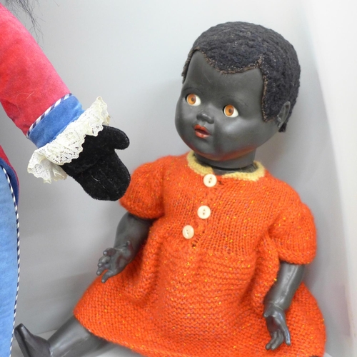 728 - Two soft toys and a black doll - (These items are listed on the basis they are illustrative of a byg... 