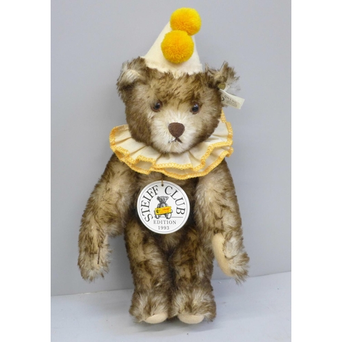 732 - Steiff Teddy Clown, 1928 replica bear, boxed, 30cm