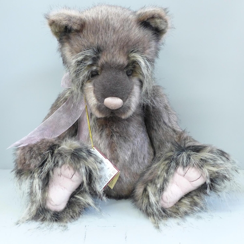 734 - A large Charlie Bear, Twoddle, with labels, 54cm