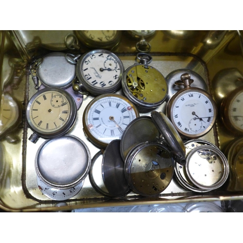 745 - Watch parts, pocket watches for spares and watch crystals