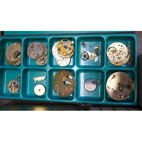 745 - Watch parts, pocket watches for spares and watch crystals