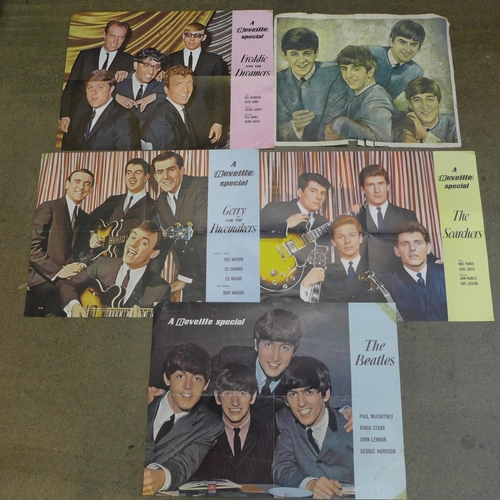 758 - The Beatles posters, etc., Reveillie (2) plus other 60s pop music posters