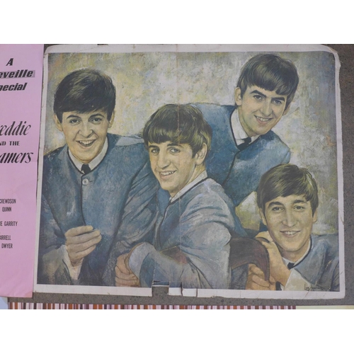 758 - The Beatles posters, etc., Reveillie (2) plus other 60s pop music posters