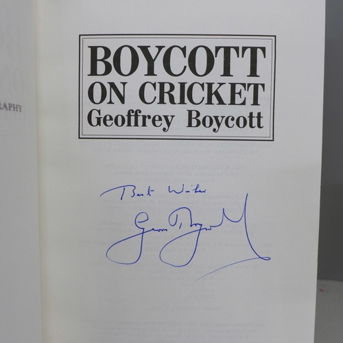 763 - Six Cricket autobiographies, including one signed by Geoff Boycott