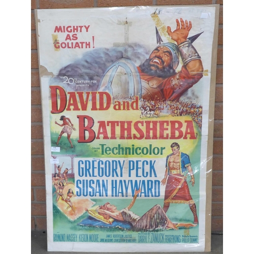 776 - A film poster, David and Bathsheba, starring Gregory Peck and Susan Hayward, 1950s, a/f