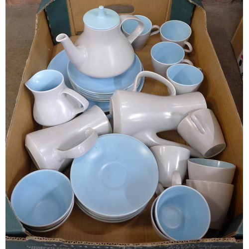 787 - Poole Pottery sky blue and grey tea and coffee wares  **PLEASE NOTE THIS LOT IS NOT ELIGIBLE FOR POS... 