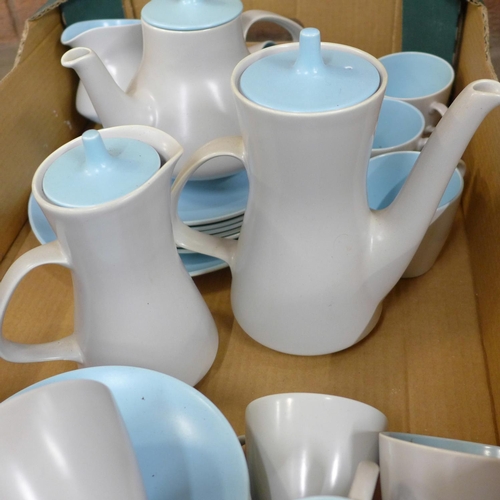 787 - Poole Pottery sky blue and grey tea and coffee wares  **PLEASE NOTE THIS LOT IS NOT ELIGIBLE FOR POS... 