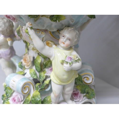 799 - A large Dresden porcelain figural centrepiece, c1930, 30.5cm