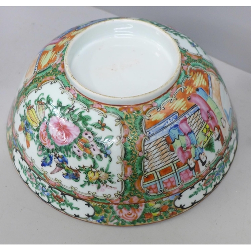 812 - A 19th Century Chinese export famille rose bowl and a tea pot