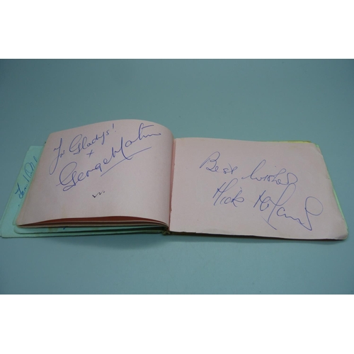 824 - An autograph book, mainly Sport, 1950s and 1960s, Surrey, Sussex, India 1959, Johnny Kwango, Billy T... 