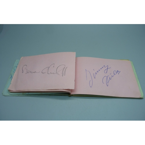 824 - An autograph book, mainly Sport, 1950s and 1960s, Surrey, Sussex, India 1959, Johnny Kwango, Billy T... 