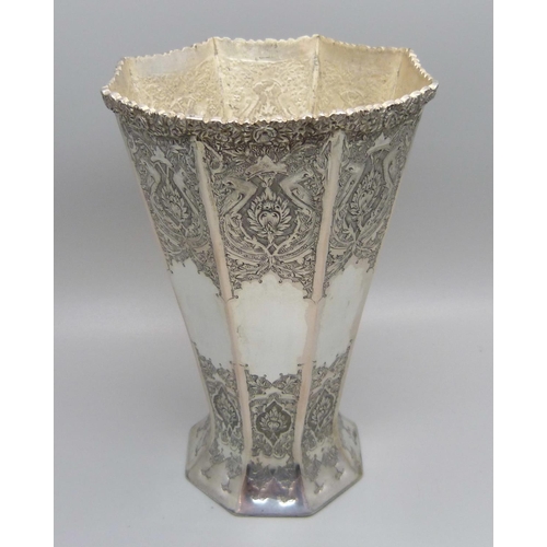 833 - An Ottoman silver vase, 14cm