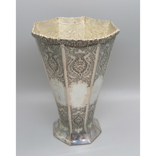 833 - An Ottoman silver vase, 14cm